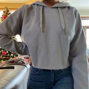 Gray cropped hoodie